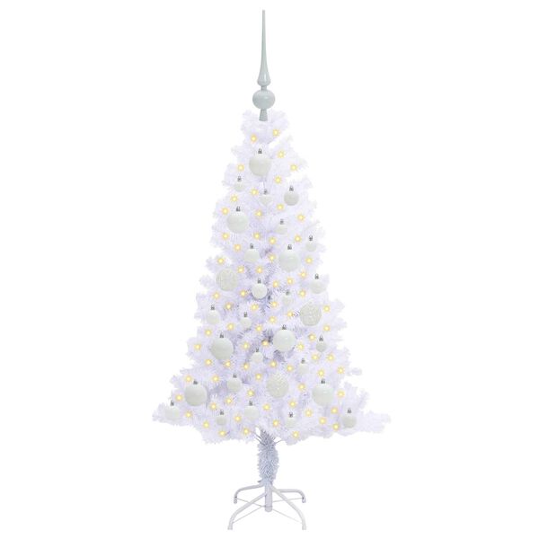 vidaXL Artificial Christmas Tree with Stand White 120 cm PVC and Steel