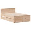 vidaXL Bed Frame without Mattress with Headboard 135x190 cm Double Solid Wood Pine