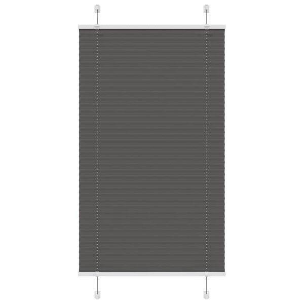 vidaXL Pleated Blind Black 80x150 cm Fabric Width 79.4 cm Polyester