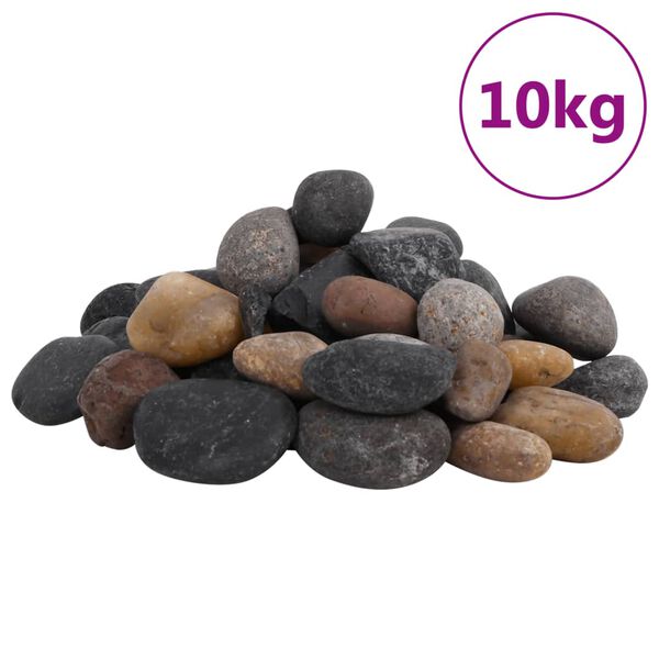vidaXL Polished Pebbles 10 kg Mixed Colour 5-8 cm