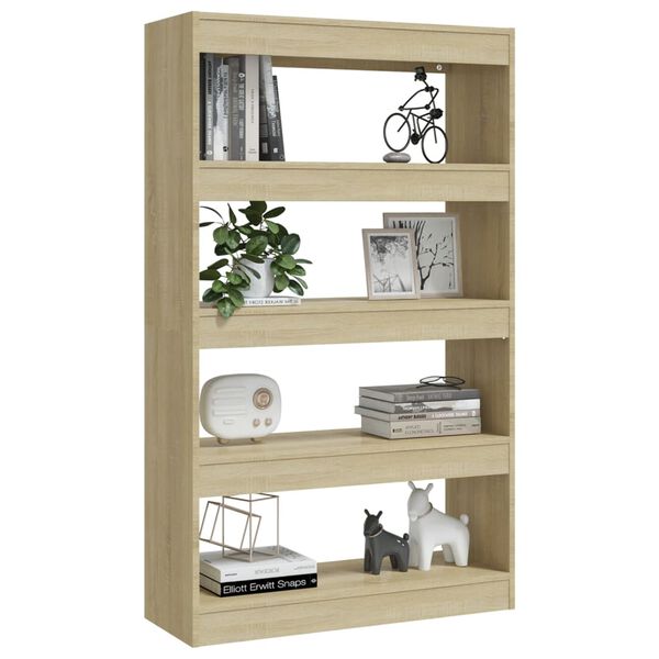 vidaXL Book Cabinet/Room Divider Sonoma Oak 80x30x135 cm Engineered Wood