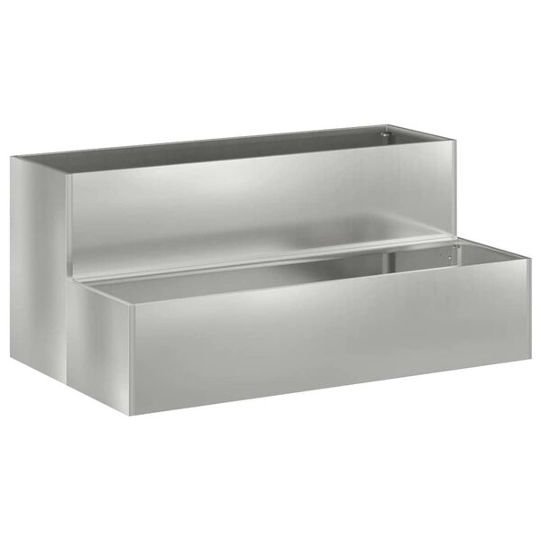 vidaXL Garden Planter Silver 100 x 60 x 45 cm Galvanised Steel