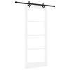 vidaXL Sliding Door White 83 x 202 cm Solid Pine Wood and Glass
