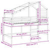 vidaXL Loft Bed with Ladder and Roof without Mattress 90x190 cm Single