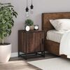 vidaXL Bedside Cabinet Brown Oak 40x31x50 cm Engineered Wood and Metal
