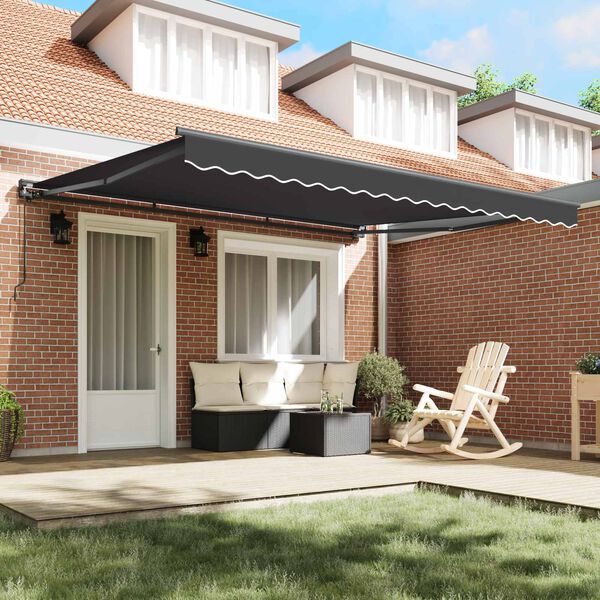 vidaXL Retractable Awning Anthracite 400 x 300 cm Aluminium and Fabric