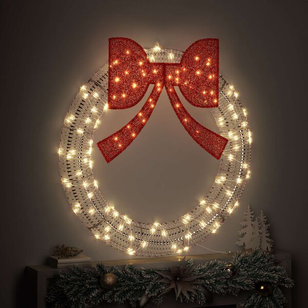 vidaXL Wreath with 150 LEDs Warm white 121 x 121 x 10 cm PET
