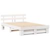 vidaXL Bed Frame with Headboard White 150 x 200 cm Solid Pine Wood
