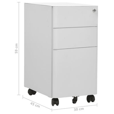 vidaXL Mobile File Cabinet Light Grey 30x45x59 cm Steel