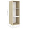 vidaXL Wall-mounted TV Cabinet Sonoma Oak and White 37x37x107 cm Engineered Wood