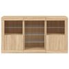 vidaXL Sideboard with LED Lights Sonoma Oak 123x37x67 cm