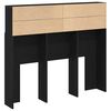 vidaXL Headboard Cabinet Black Oak 120 x 19 x 103.5 cm Engineered Wood