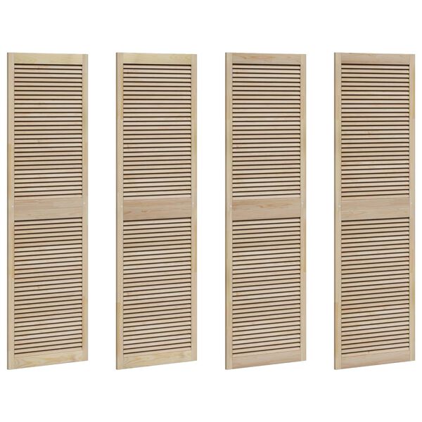 vidaXL Cabinet Door 4 pcs Natural 201 x 59.5 x 2.1 cm Solid pine wood