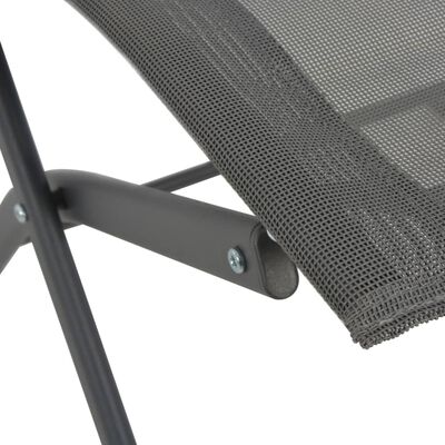 vidaXL 7 Piece Folding Outdoor Dining Set Steel and Textilene Grey