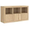 vidaXL Sideboard with LED Lights Sonoma Oak 123x37x67 cm