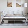 vidaXL Metal Bed Frame without Mattress with Headboard White 183x213cm