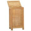 vidaXL Laundry Basket Natural Solid Teak Wood