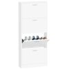 vidaXL Shoe Cabinet White 59x17x150 cm Engineered Wood