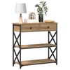 vidaXL Console Table with Drawer Artisan oak 75 x 28 x 75 cm