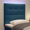 vidaXL Headboard with LED Strip Lights Adjustable Blue 90 cm Velvet