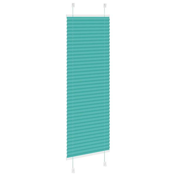 vidaXL Pleated Blind Petrol Green 50x100 cm Fabric Width 49.4 cm Polyester
