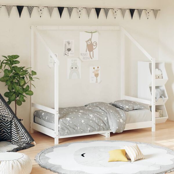 vidaXL Kids Bed Frame White 80x160 cm Solid Wood Pine