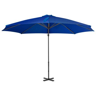vidaXL Cantilever Umbrella with Aluminium Pole Azure Blue 300 cm