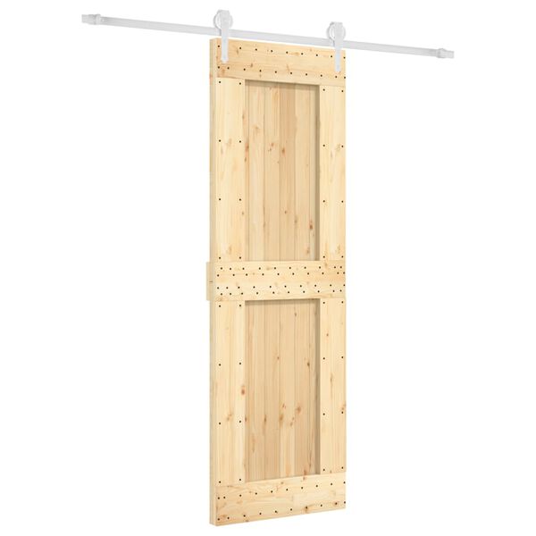 vidaXL Sliding Door with Hardware Set 70x210 cm Solid Wood Pine