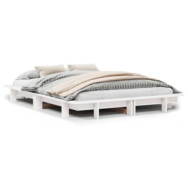 vidaXL Bed Frame without Mattress White 140x190 cm Solid Wood Pine