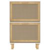 vidaXL Shoe Cabinet White 52x25x80 cm Engineered Wood&Natural Rattan