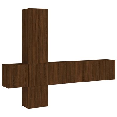 vidaXL 5 Piece TV Wall Units Brown Oak Engineered Wood