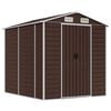 vidaXL Garden Shed | Brown | Galvanised Steel | 191x215x198 cm | Garden Shed