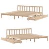vidaXL Bed Frame without Mattress 180x200 cm Super King Solid Wood Pine