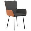 vidaXL Dining Chairs 2 pcs Dark Grey Fabric and Faux Leather