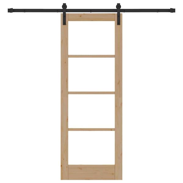 vidaXL Sliding Door ORKDAL Natural and Black 73.5 x 198.5 cm