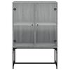 vidaXL Side Cabinet with Glass Doors Grey Sonoma 69x37x100 cm