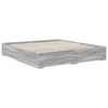 vidaXL Bed Frame with Drawer Grey Sonoma 200 x 200 cm Engineered Wood
