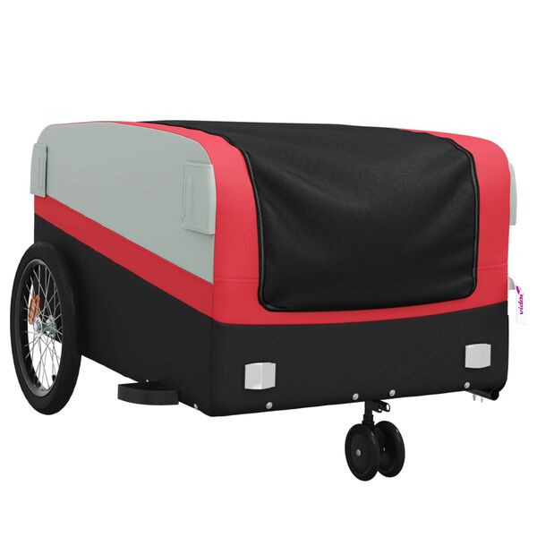 vidaXL Bike Trailer Black and Red 45 kg Iron