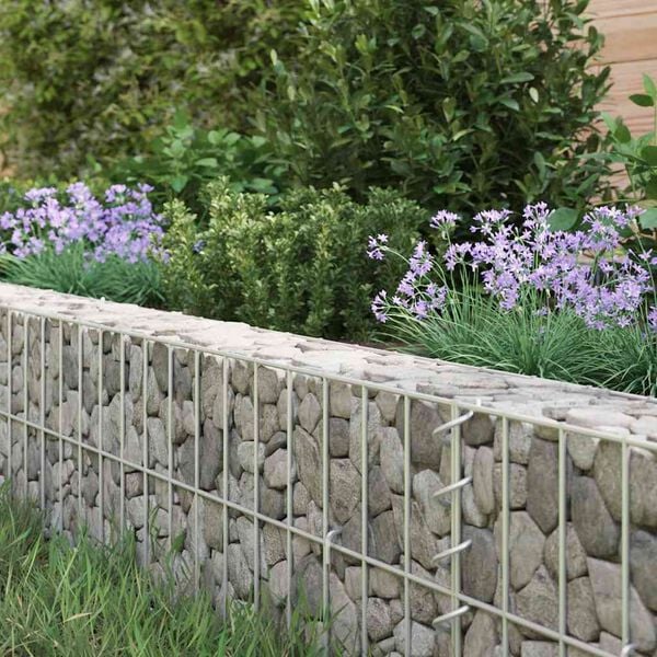 vidaXL Gabion Raised Bed Galvanised Steel 500x100x20 cm