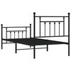 vidaXL Metal Bed Frame without Mattress with Footboard Black 90x190cm