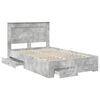 vidaXL Bed Frame Concrete Grey 120 x 200 cm Engineered Wood
