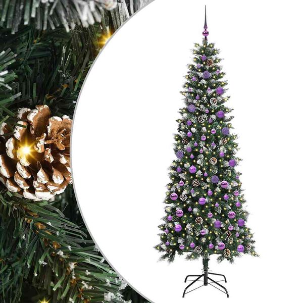 vidaXL Artificial Christmas Tree with 300 LEDs with Stand Green 210 cm