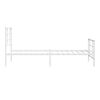 vidaXL Metal Bed Frame without Mattress with Footboard White 90x200cm