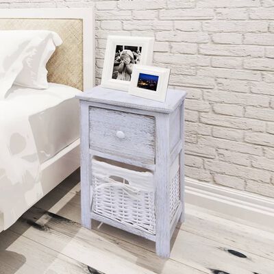 vidaXL Bedside Cabinets 2 pcs Wood White