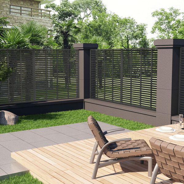 vidaXL Louver Fence WPC 180x180 cm Dark Grey