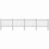 vidaXL Garden Fence with Spear Top Steel 714.5x120 cm Black