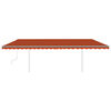 vidaXL Manual Retractable Awning with Posts 6x3.5 m Orange and Brown