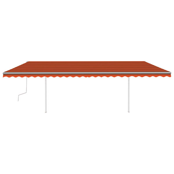 vidaXL Manual Retractable Awning with Posts 6x3.5 m Orange and Brown