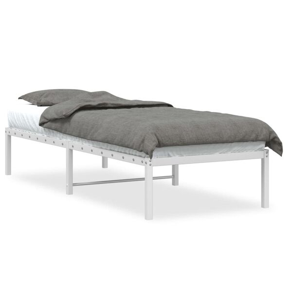 vidaXL Metal Bed Frame without Mattress White 80x200cm