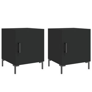 vidaXL Bedside Cabinets 2 pcs Black 40x40x50 cm Engineered Wood